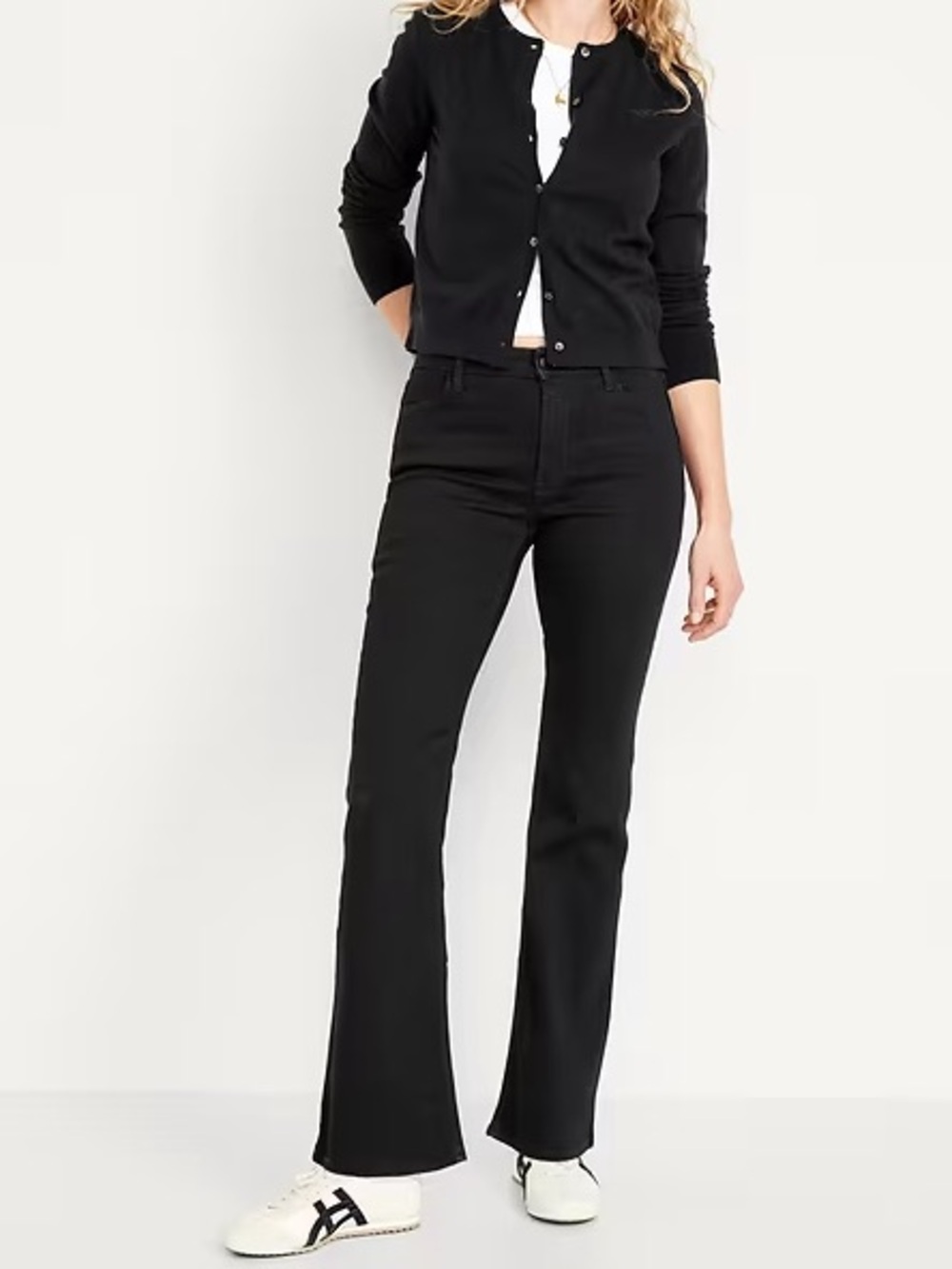 {Old Navy} "High Rise Wow Flare" Black Loose Relaxed Jeans WJ556